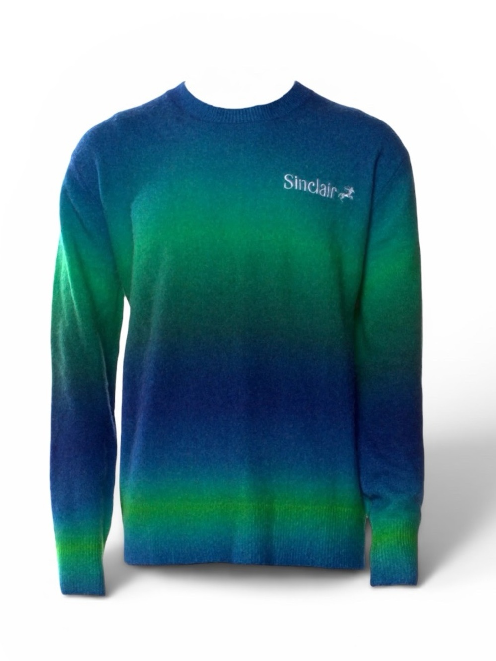 NWT Sinclair Men’s Blue-Green Gradient Crewneck Sweater Size M